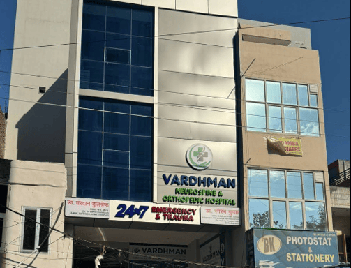 An image showing building front of Vardhman Neuro Spine & Orthopedic Hospital in Karnal