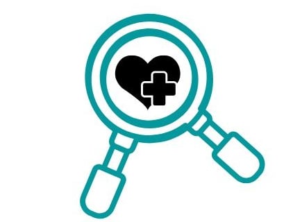 logo du site recherchesante, couleur bleu turquoise et noir