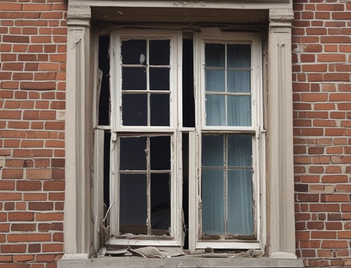 a rotten broken sash window