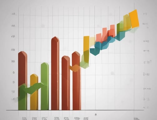 A bar chart on a piece of torn paper displays data for the years 2018 through 2021. The bars representing 2018, 2019, and 2020 are colored in green and show a declining trend. A red arrow pointing downwards extends from the top of the 2018 bar to the end of the 2020 bar. 2021 is represented by a large red question mark, suggesting uncertainty about the future data.