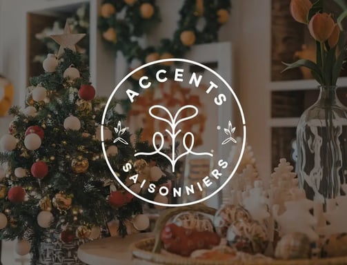 Mise en scène de Noël avec logo
