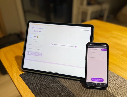 Tablet and mobile phone showing NurtureIQ application