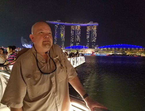 The Pirate with Marina Bay Sands Hotel in the back