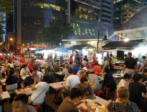 Satay Street is always packed with Hawker Stands and hungry people