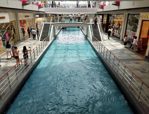 Singapore malls have rivers inside them