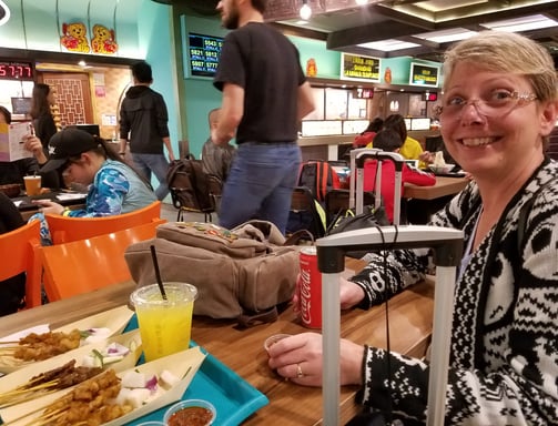 Lady Michelle can't get enough of the Hawker Stands in Singapore