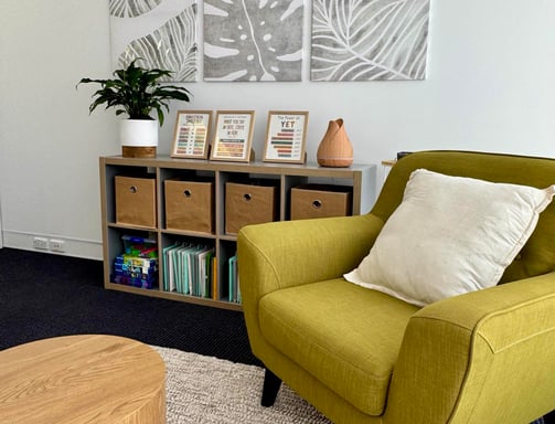 Therapy space has been designed with comfort and mindfulness in mind