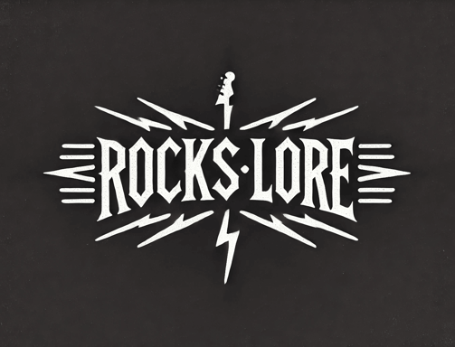 a rock and roll logo on a black background