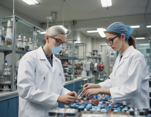A container filled with white capsules viewed from above, set against a dark background. The capsules are tightly packed inside the container, reflecting light off their surfaces.