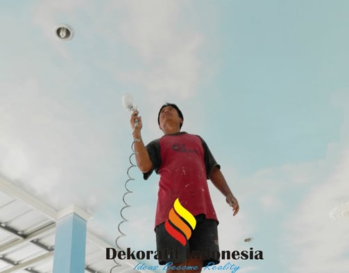 Jasa Cat Plafon Motif Awan Permeter Persegi