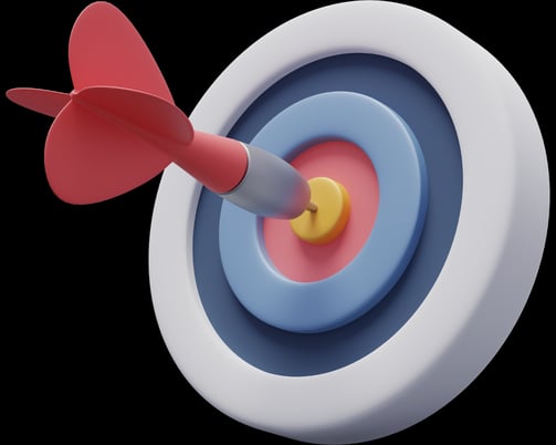 a red and blue target target in a bullseye target