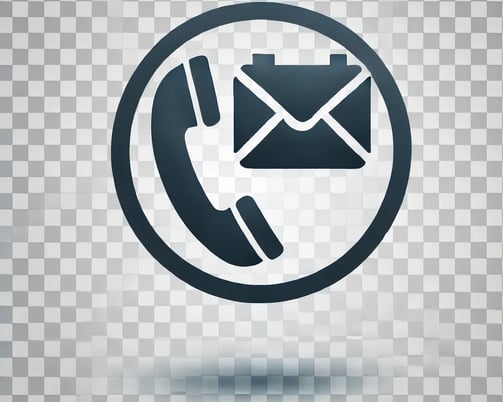 Telephone handset and envelope from email within a circle