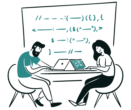 Deux développeurs qui codent