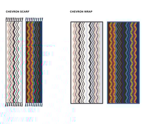 Sketches of Chevron Wrap - Australian Superfine Merino (ACS)