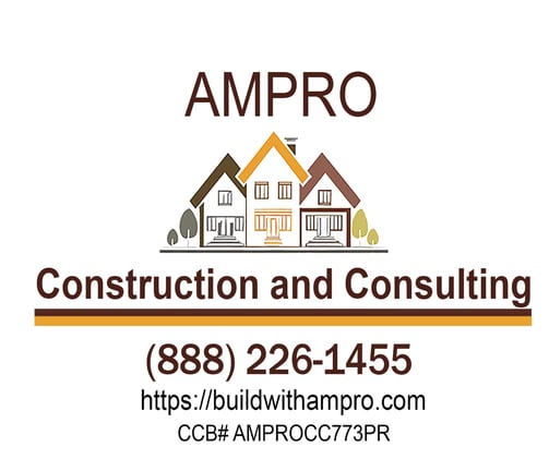 a logo for ampro construction and construction company