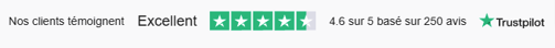 avis positif trustpilot 4.6 étoiles sur 5