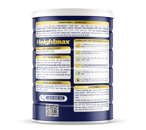 Thành phần của sữa Heightmax