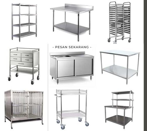 perabot, furnitur stainless, steling, meja, kursi, steling, rak, kandang, troli, tempat tidur