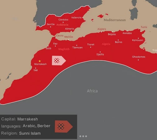 map of the almohad dynasty