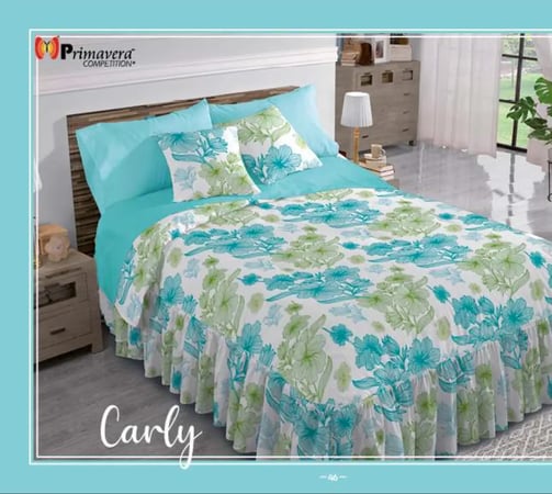 Edrecolcha azul modelo Carly de la marca Colchas Primavera