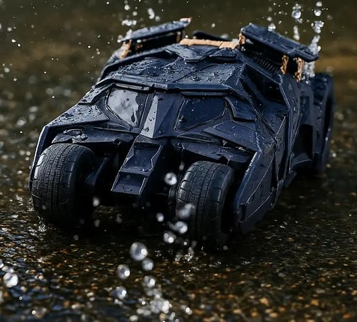carro a control remoto batman dark knight bajo la lluvia