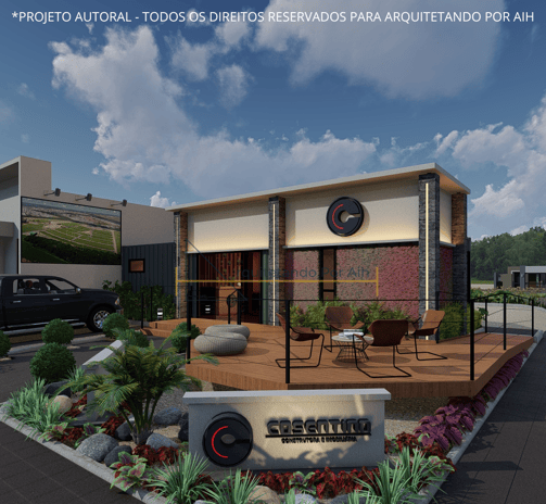 STAND DE VENDAS EM CONTAINER COM FACHADA IMPONENTE 