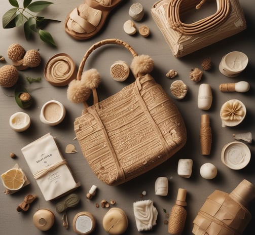 a purse with a purse and some items on it