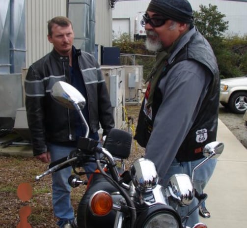 Being on the road on two wheels, drawing caricatures, is fun. But it can get real too.