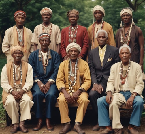 A group of school children wearing uniforms with backpacks stand near a street vendor selling goods under an orange canopy. The background features a colorful mural on a wall with text and images of snacks and drinks on display.