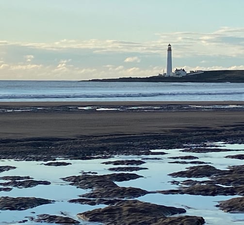 Scurdie Ness Lighthouse from Montrose Beach