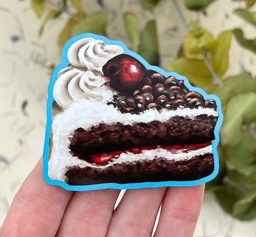 Vinyl sticker of a piece of cake