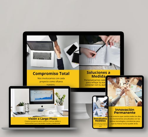 Mockup de los valores de Xianna Studio - Marketing Digital
