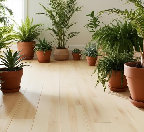 outdoor wooden planks installation