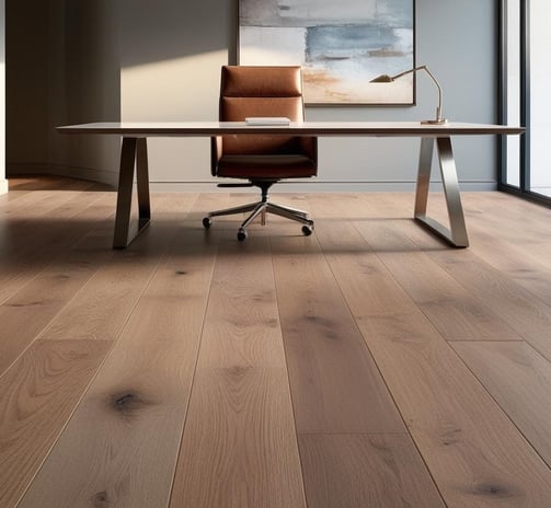 wooden flooring installed in stylish office