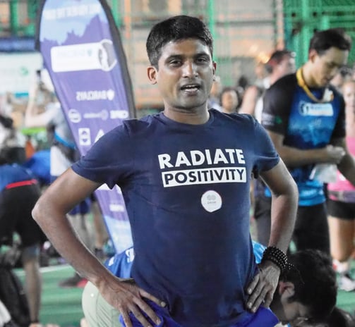 Athlete preparing for a run