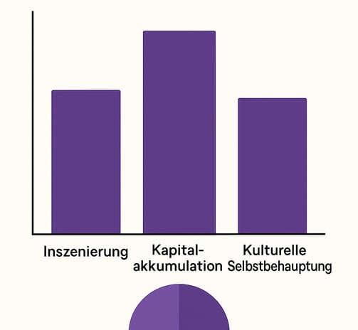 Infografik im Cartoon-Stil mit Balkendiagramm und Tortendiagramm zum Hustensaft Jüngling Mindset. Visualisiert werden die Ker
