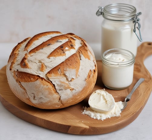 A family gathers outdoors on a grassy area with a scenic backdrop of a pond and trees. They are dressed in white, with two adults holding hands in the foreground, looking at three women and a child who are smiling at the camera. The setting appears calm and natural, with rolling hills in the distance.