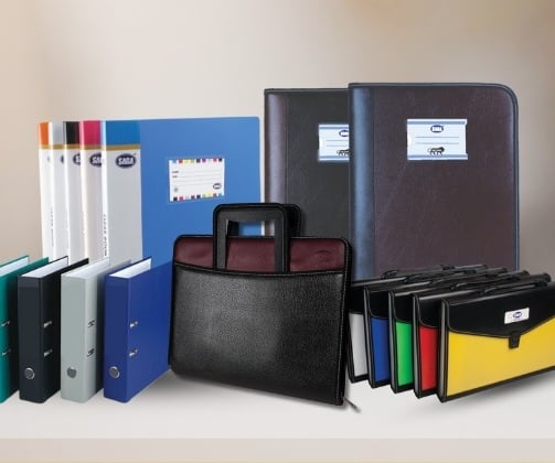 a collection of office folders and folders