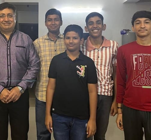 Deepak Gogia Sir with students at EBAM Coaching Classes