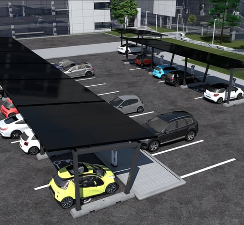 ombrieres solaires de parking vehicules