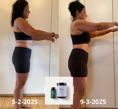 Before and after weight loss using GLP-1 Weightloss System with natural support 1-2