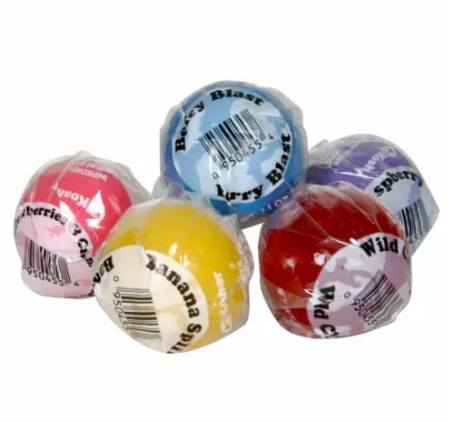a bunch of lollipops with a barcode on it