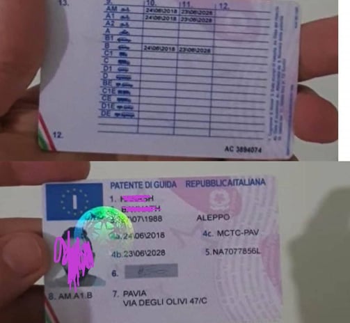 permiso de conducir italiano auténtico, authentic Italian driving license