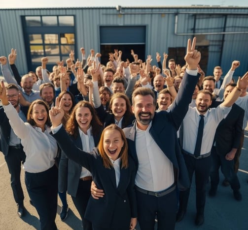 une entreprise qui reussit son évènement team-building et formation originale, avec expression radio