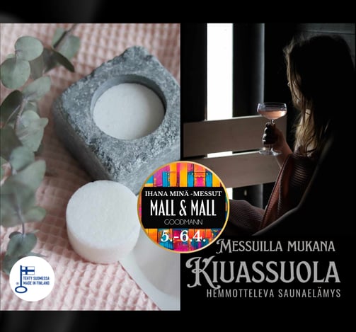 Ihana Minä -messut kauppakeskus Goodmanissa Hämeenlinnassa 5.-6.4. Kiuassuola mukana messuilla