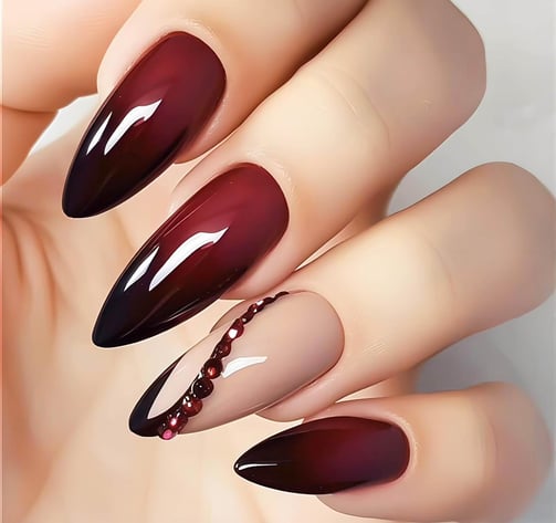 Uñas rojas ombre