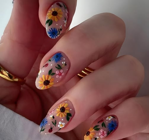Uñas de flores