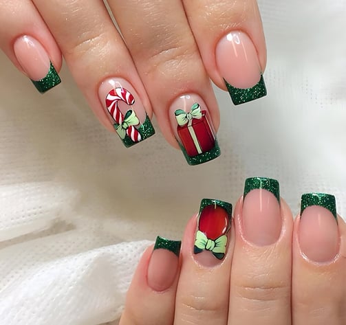 Uñas de regalos de navidad