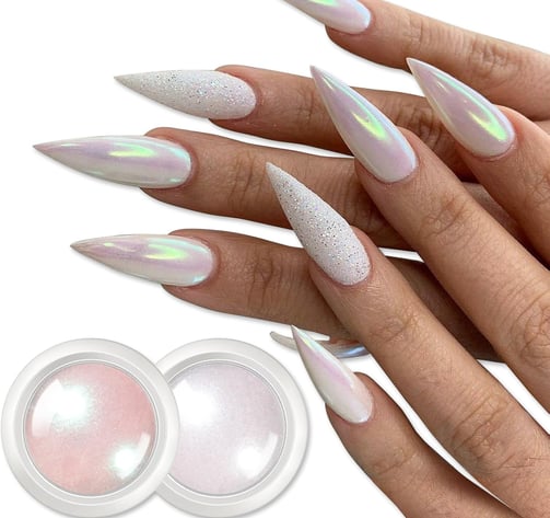 Uñas con glitter holográficas