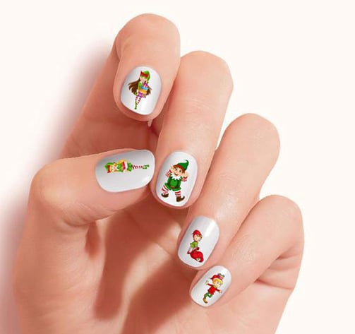 Uñas de elfo navideño